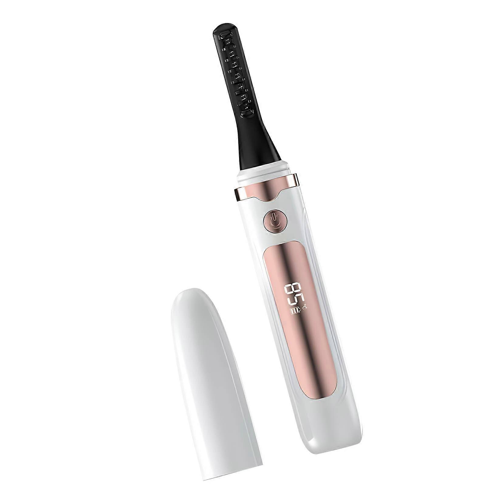 Immediate Stretch Eyelashes Curler With Intelligent Temperature Display USB Charging Dense Body Easy Control Perfect Curving  White