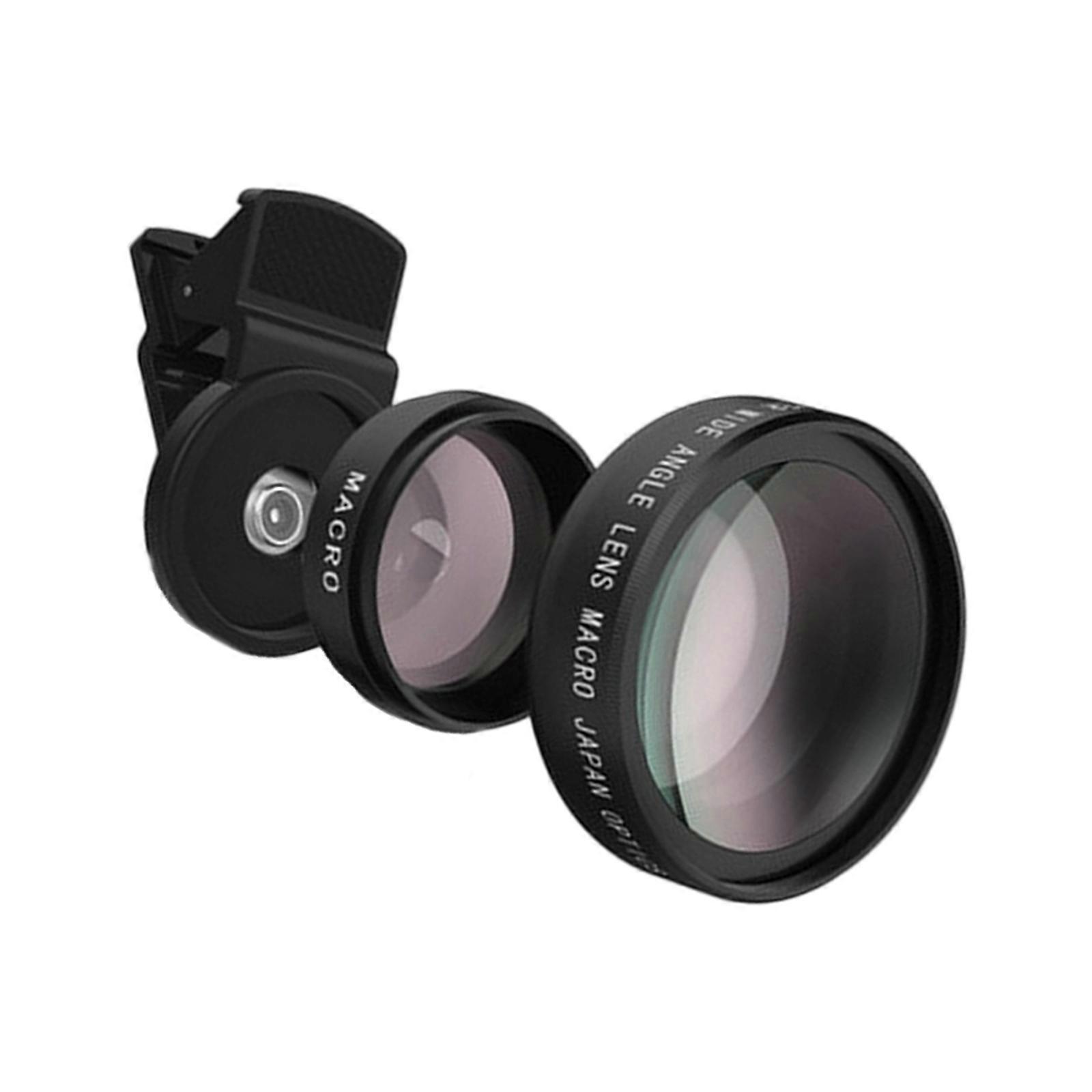 Universal Clip On 0.45X Macro Wide Angle Lens For Mobile Phones DSLR Aluminum Alloys Lightweight Design Multicolor