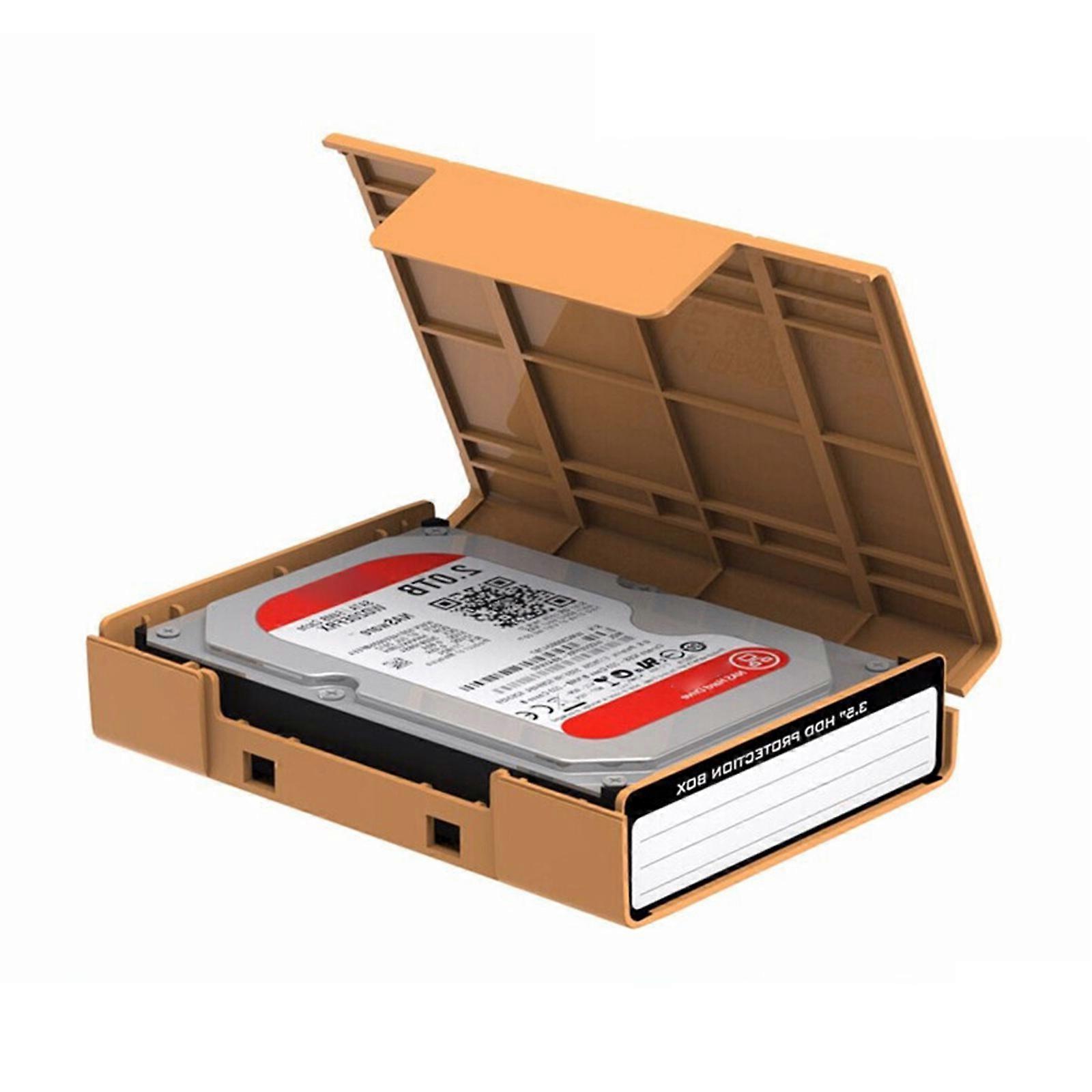 Hard Drive Carrying Case For 3.5Inch Hard Drive Inside Foam Padded Shockproof Hard Disk Protector Optional Color  yellow