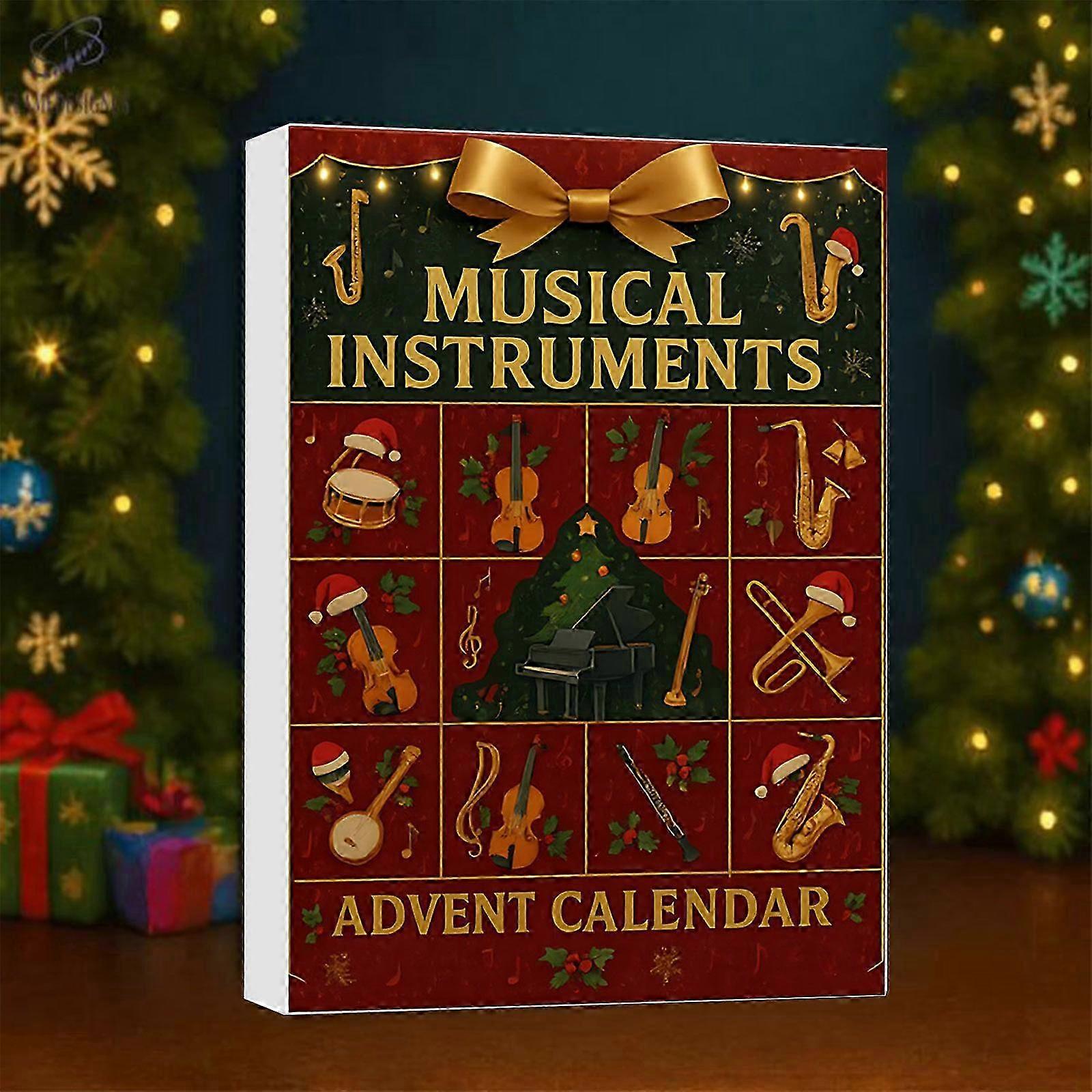 24 Days Christmas Musical Instrument Advent Calendar Countdown Christmas Decoration 2d