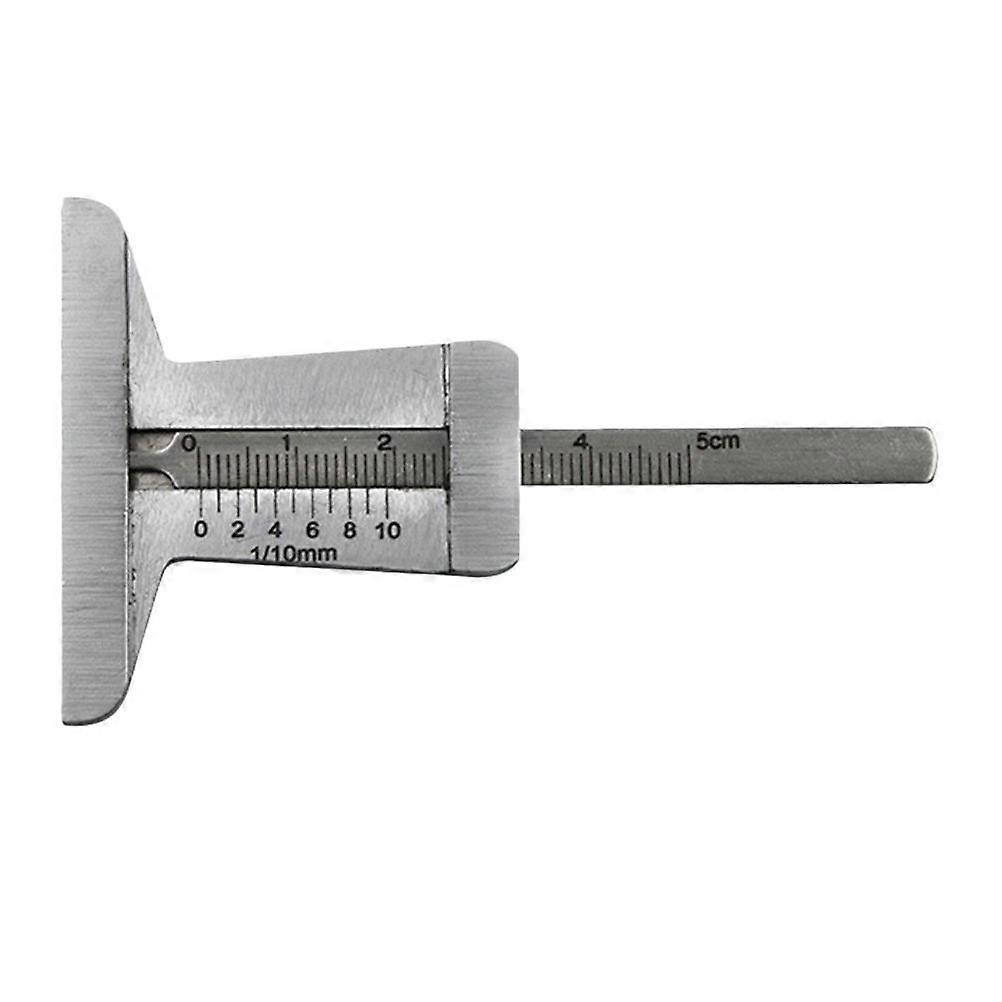 Stainless Steel Tread Pattern Ruler Safety Tyre Ruler Height Depth Measure Tool (0-50mm Chisel Tool Steel)