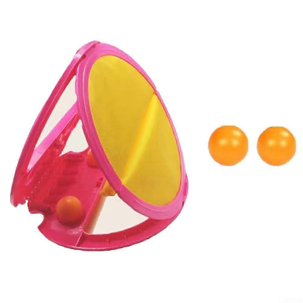 Catch Ball Game Set with Comfortable Grip Rackets for Family Outdoor Play to Improve Hand Eye Coordination (Pink)