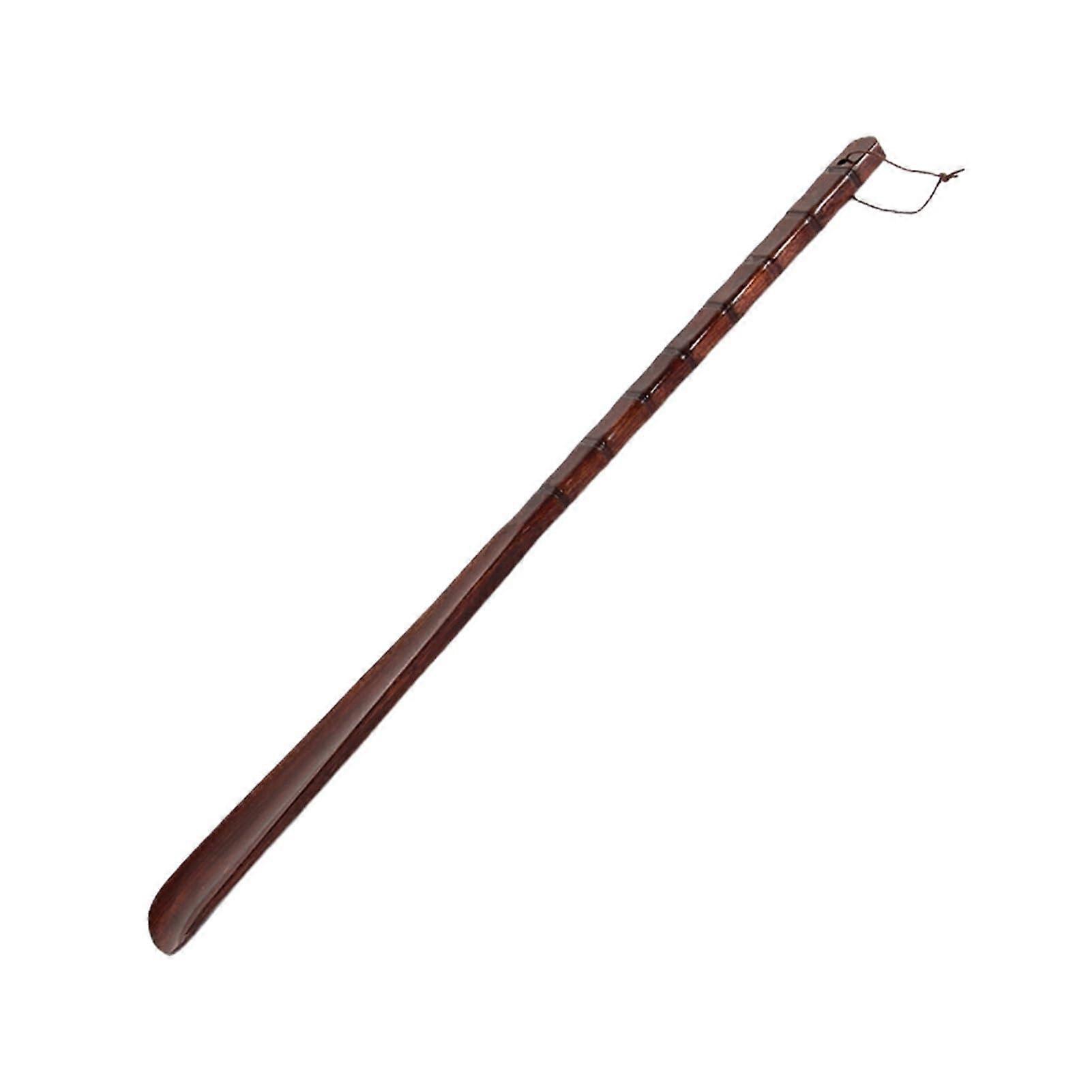 Long Handle Wooden Shoe Horn 55cm with Hanging Loop for Seniors Easy On Off Footwear Helper