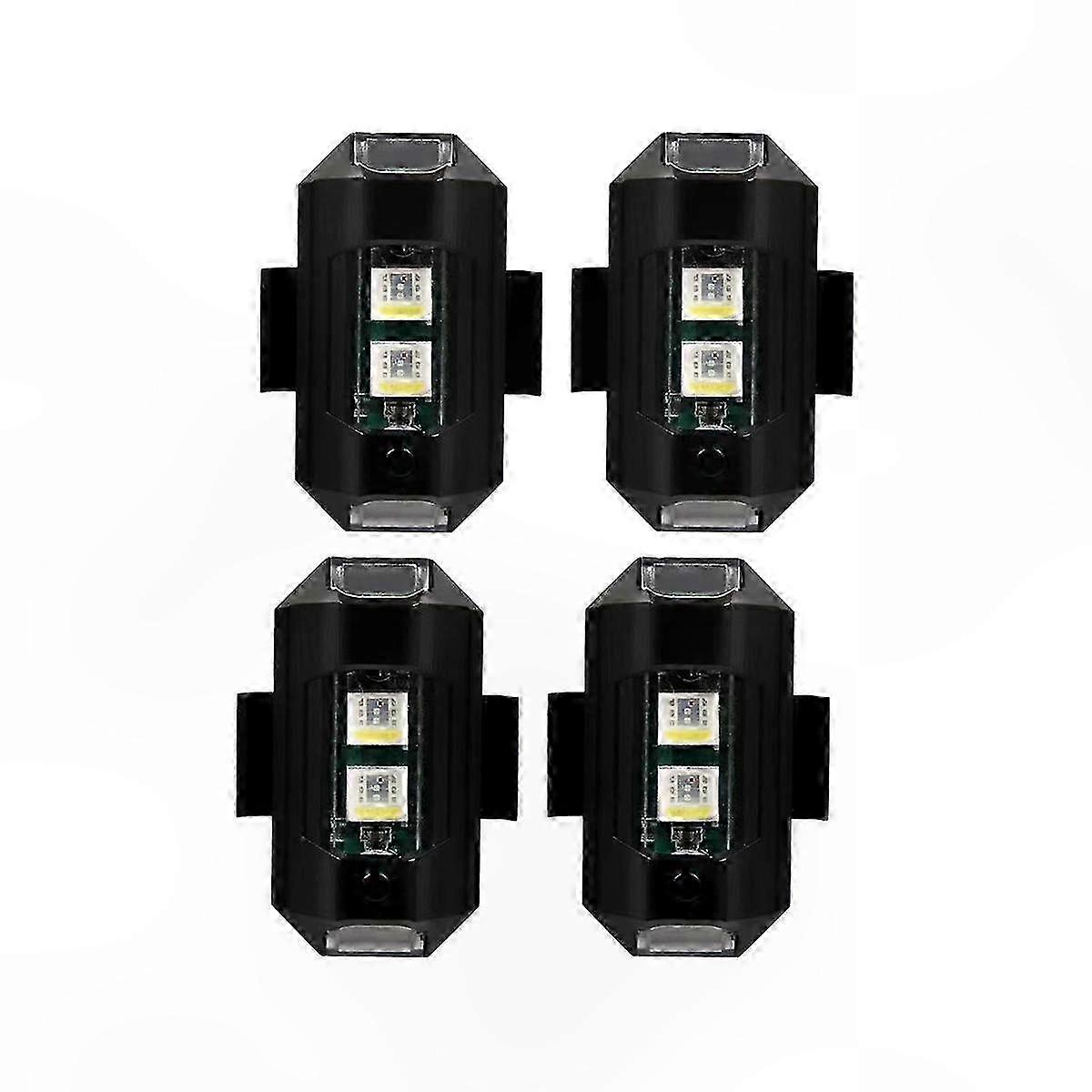 4 Pack Multi-Color LED Strobe Lights for Drones, USB Rechargeable Anti-Collision Signals for Night Flying and Biking Safety