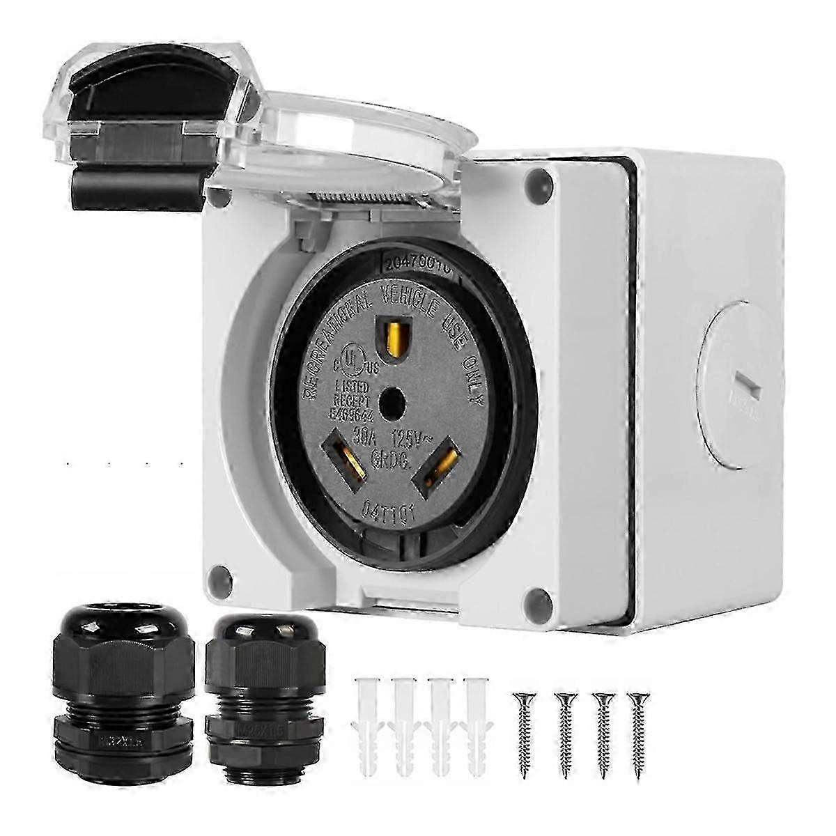 50Amp RV Power Outlet Box,125/250Volt NEMA 14-50R Receptacle