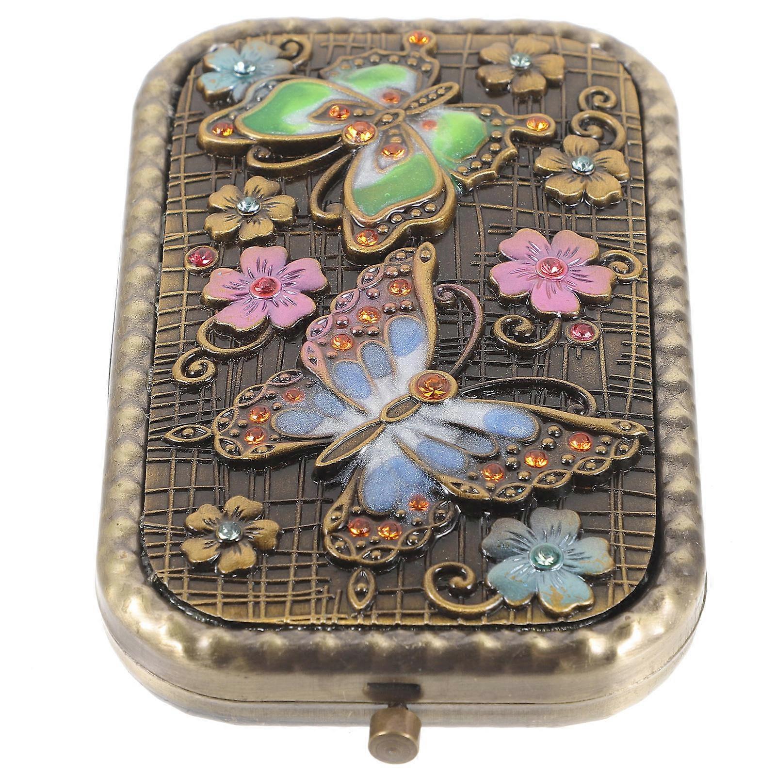 Foldable Makeup Mirror Metal Double- Retro Mirror 1Pcs for Makeup Use