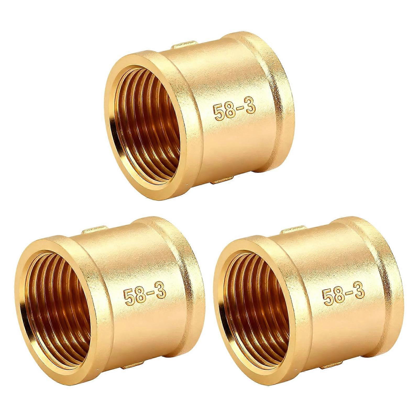 3pack Brass Pipe Adapters 1 Inch Size for Hot and Cold Water Systems Includes Tape Resistant to Rusts Multicolor