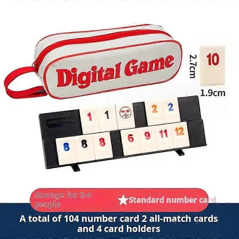 Rummy Cube Game with 4 Racks 104 Rummy Cube Game Set with Portable Case Rummy Tiles Travel Set for Family Classic Board Games