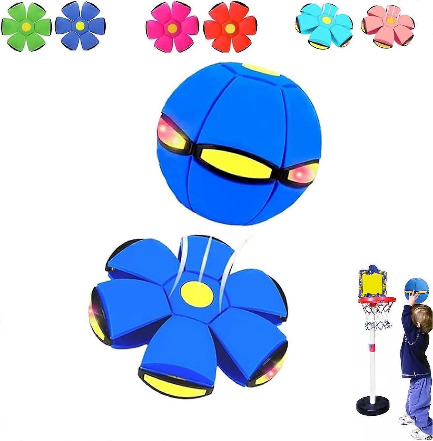 Quality Children's Bouncing Ball, Magic Metaball, Magic Flying Saucer, Bouncy Ball(Dark Blue, 6 Light)