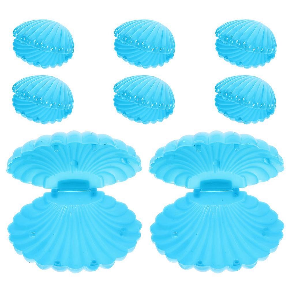 Seashell Candy Box for Storage 8Pcs Plastic Candy Containers Sky-Blue