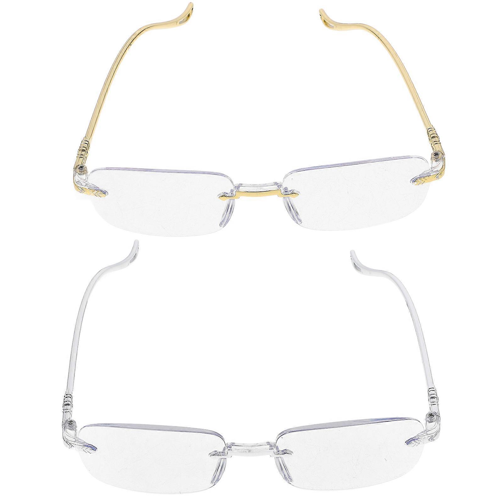 Rimless Computer for Men and Women 2Pcs Blue Light Blocking