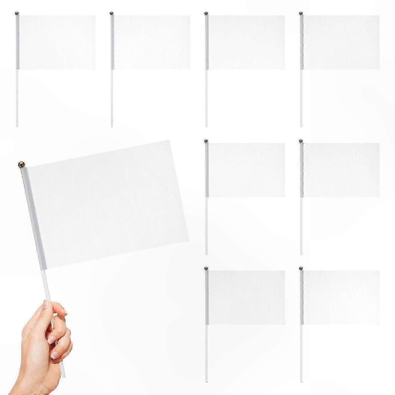 24 Pack White Handheld Yard Marking and Referee Flags