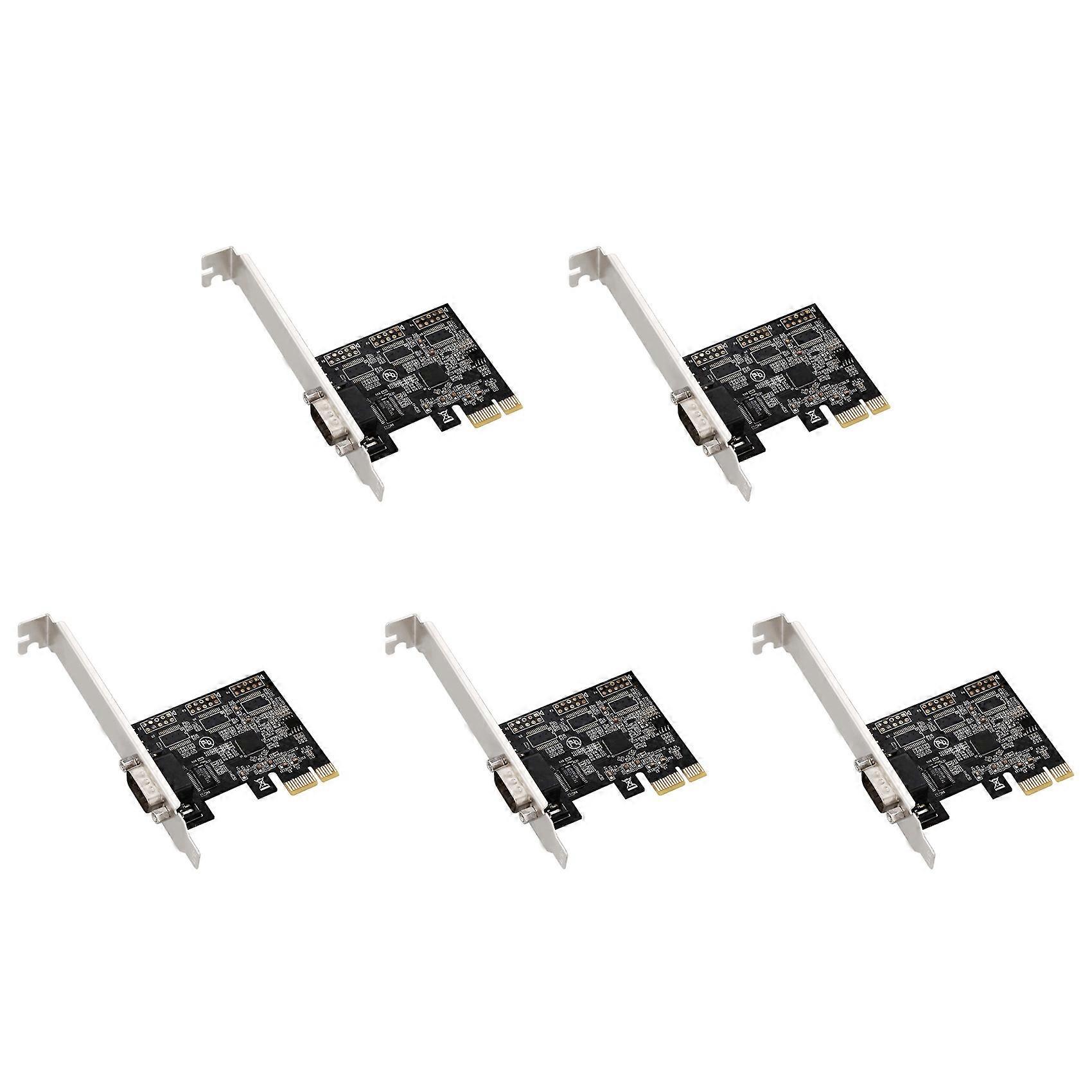 5X Pcie X1 to RS232 Serial Adapter Card Industrial Control Computer Expansion Card Computer Adapter PCI-E Serial Card