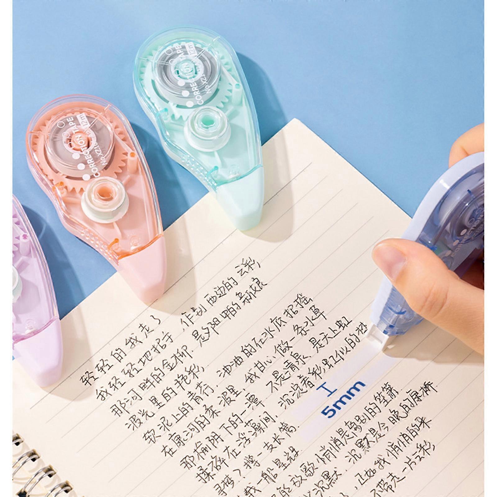 5/6Pcs Correction Tape Roller 5mm Wide for Writing Note Taking Card Making Scrapbooking Refillable White Correction Tape Multicolor