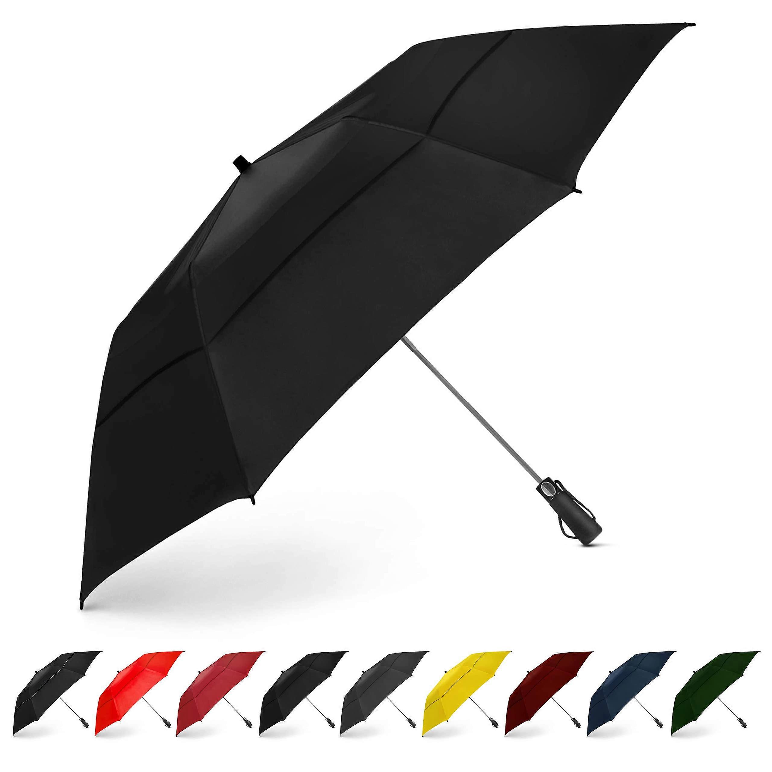 Windproof Folding Umbrella 42 Inch with Double Canopy Vent and Compact Travel Design
