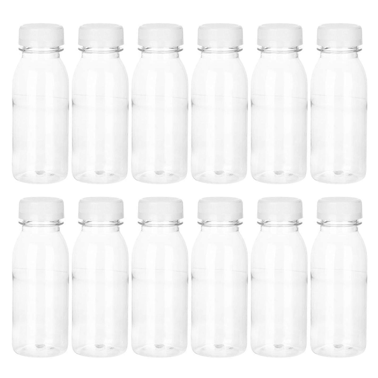 Portable Plastic Beverage Bottles with Smooth Surface and Safe Edges for Storage Use Transparent Color 12Pcs