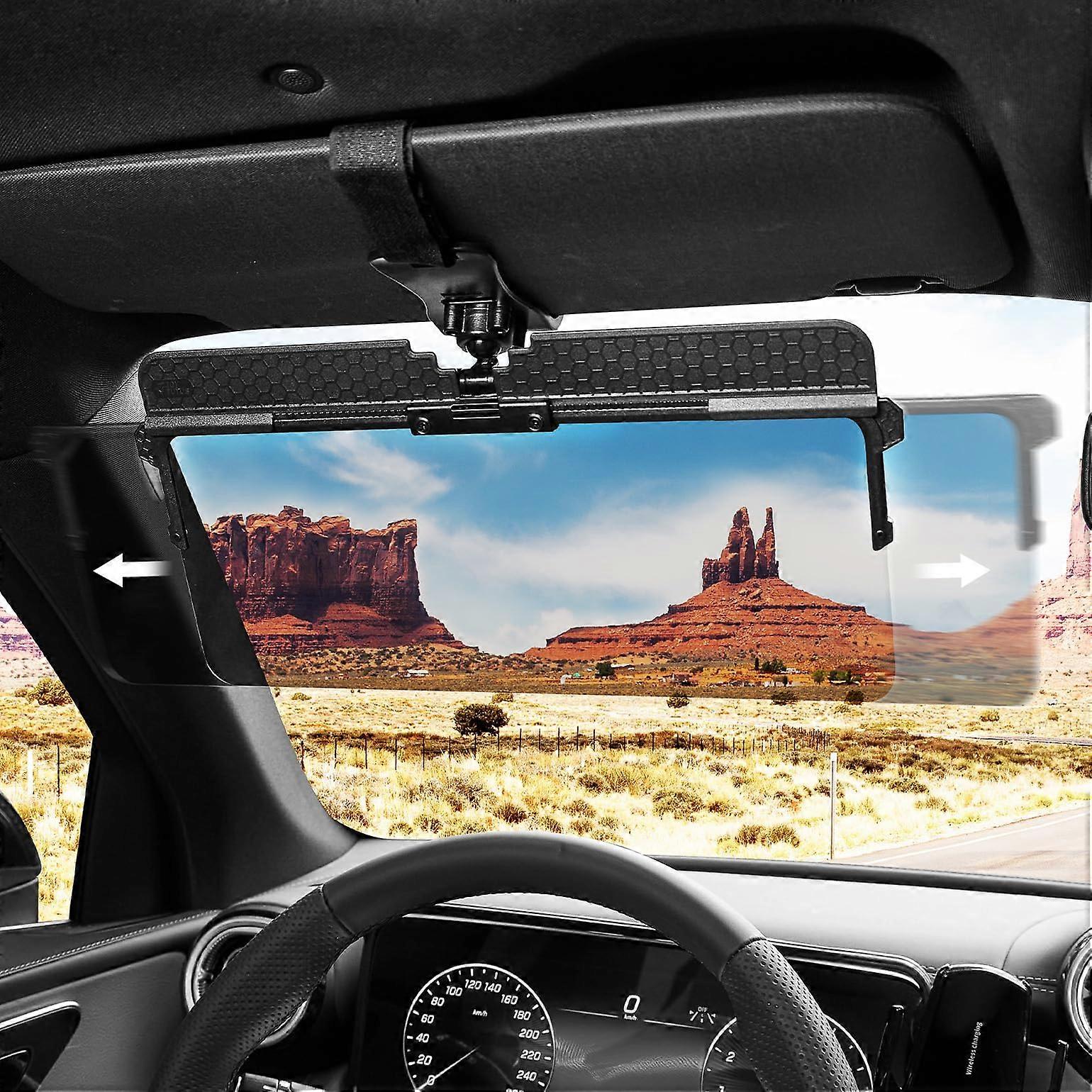 Car Sun Visor Extender UV400 Polarized AntiGlare Lens, Adjustable UV Blocking Visor for Driving