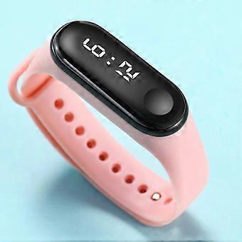 Reloj de pulsera digital LED deportivo rosa para hombre y mujer