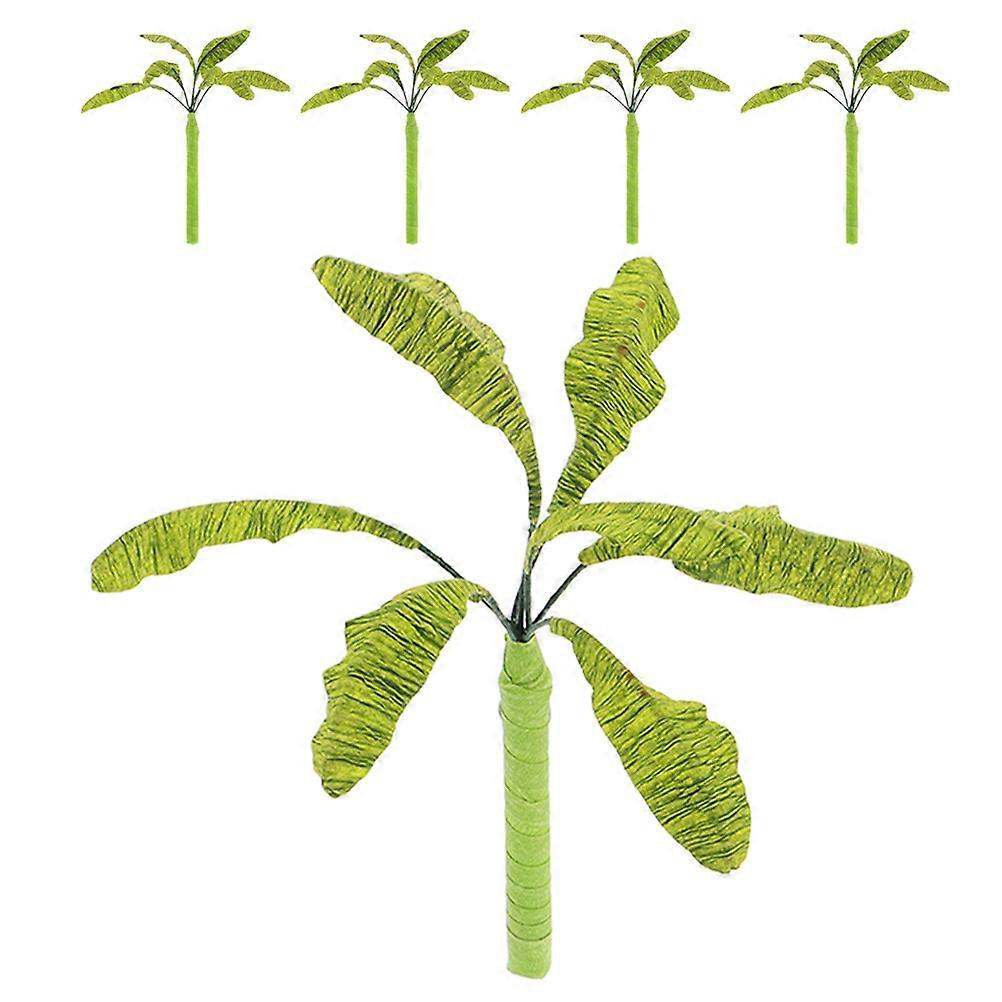Decorative Banana Tree Model for Micro Landscape 5Pcs Handmade Green Trees