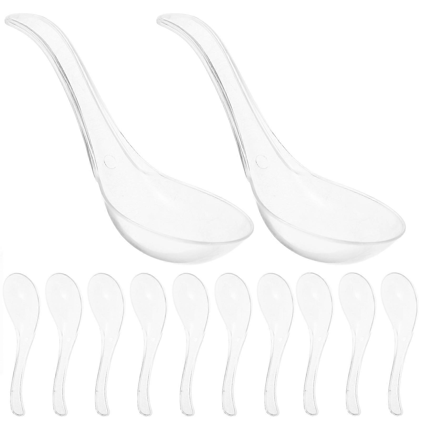 Thickened Soup Spoons for Takeout 100Pcs Reusable Plastic Clear Spoons