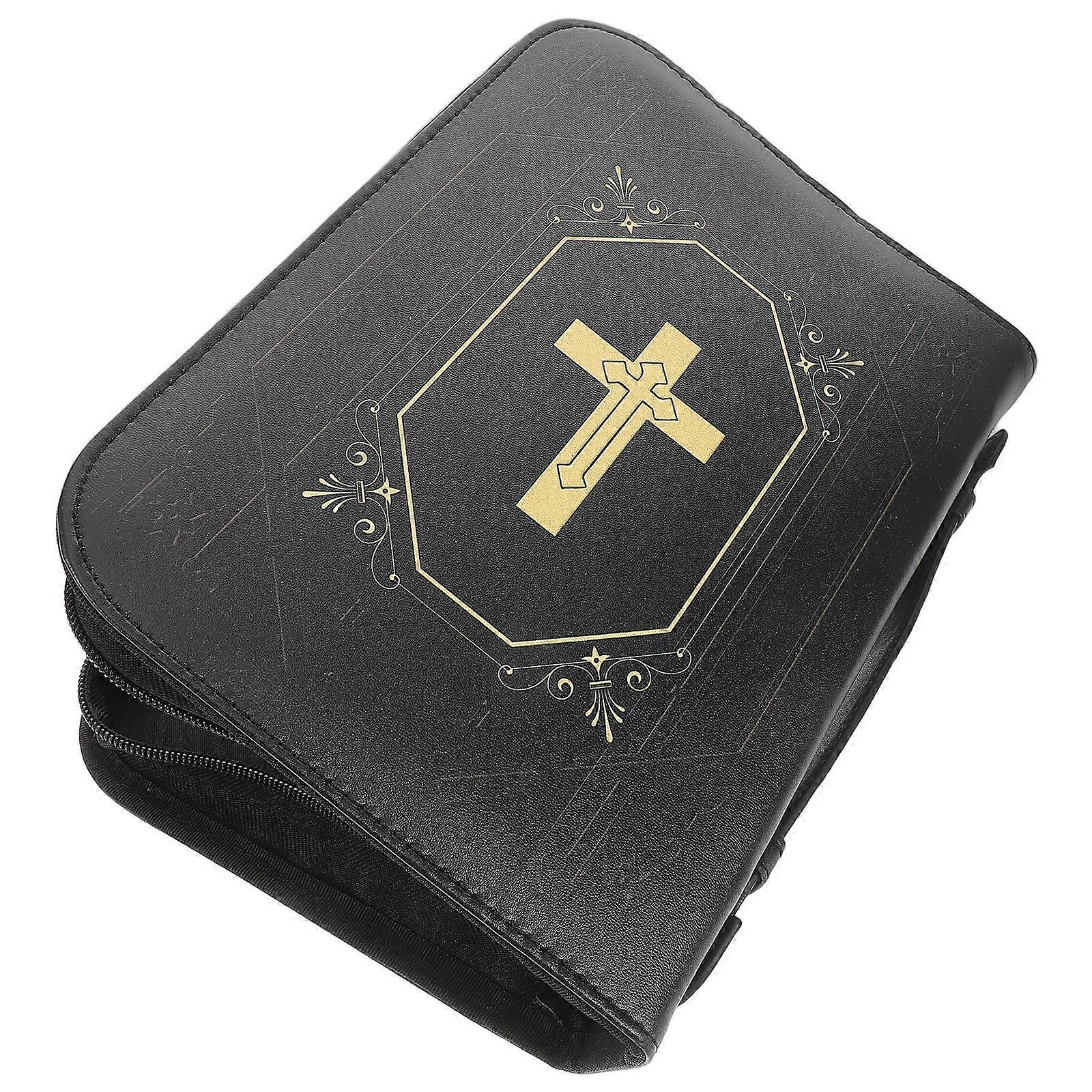 Vintage PU Bible Case with Zipper for Study Essentials