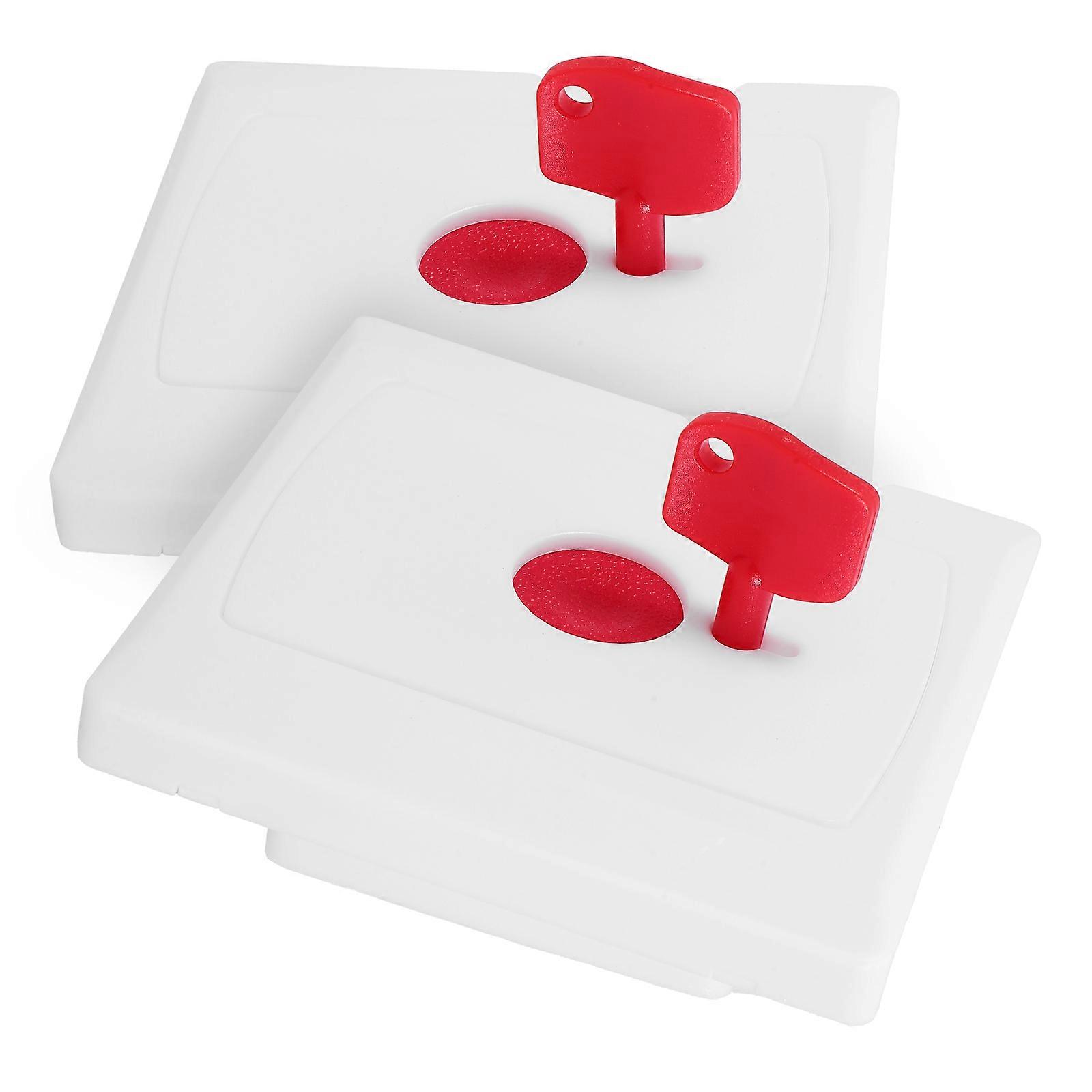 Help Button for Elderly 2Pcs Emergency Call White Abs Wall Mount Manual Alarm