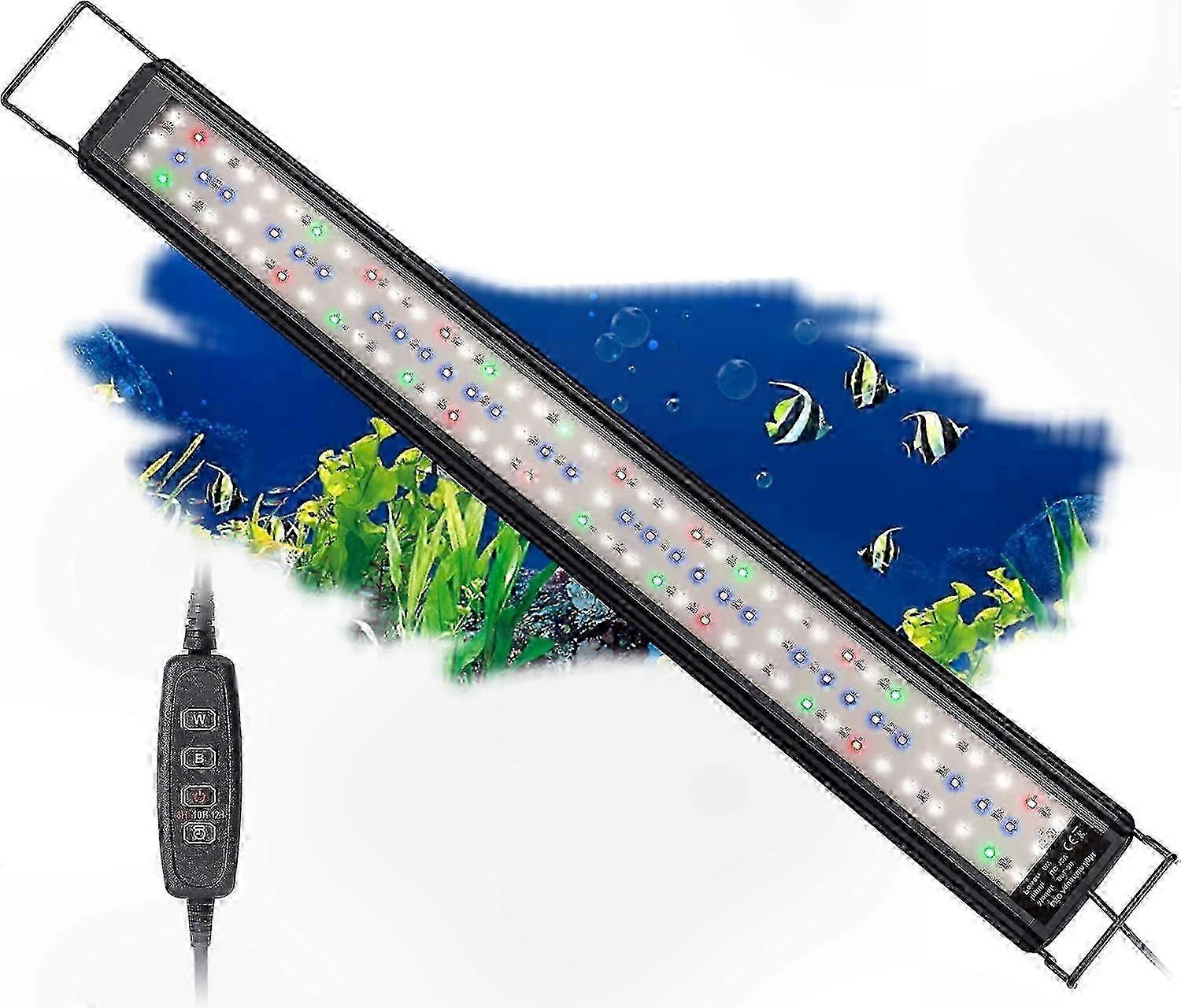 Aquarium LED Light with Timer, 10-Level Dimming, Adjustable 6/10/12H Cycle for Fish Tanks
