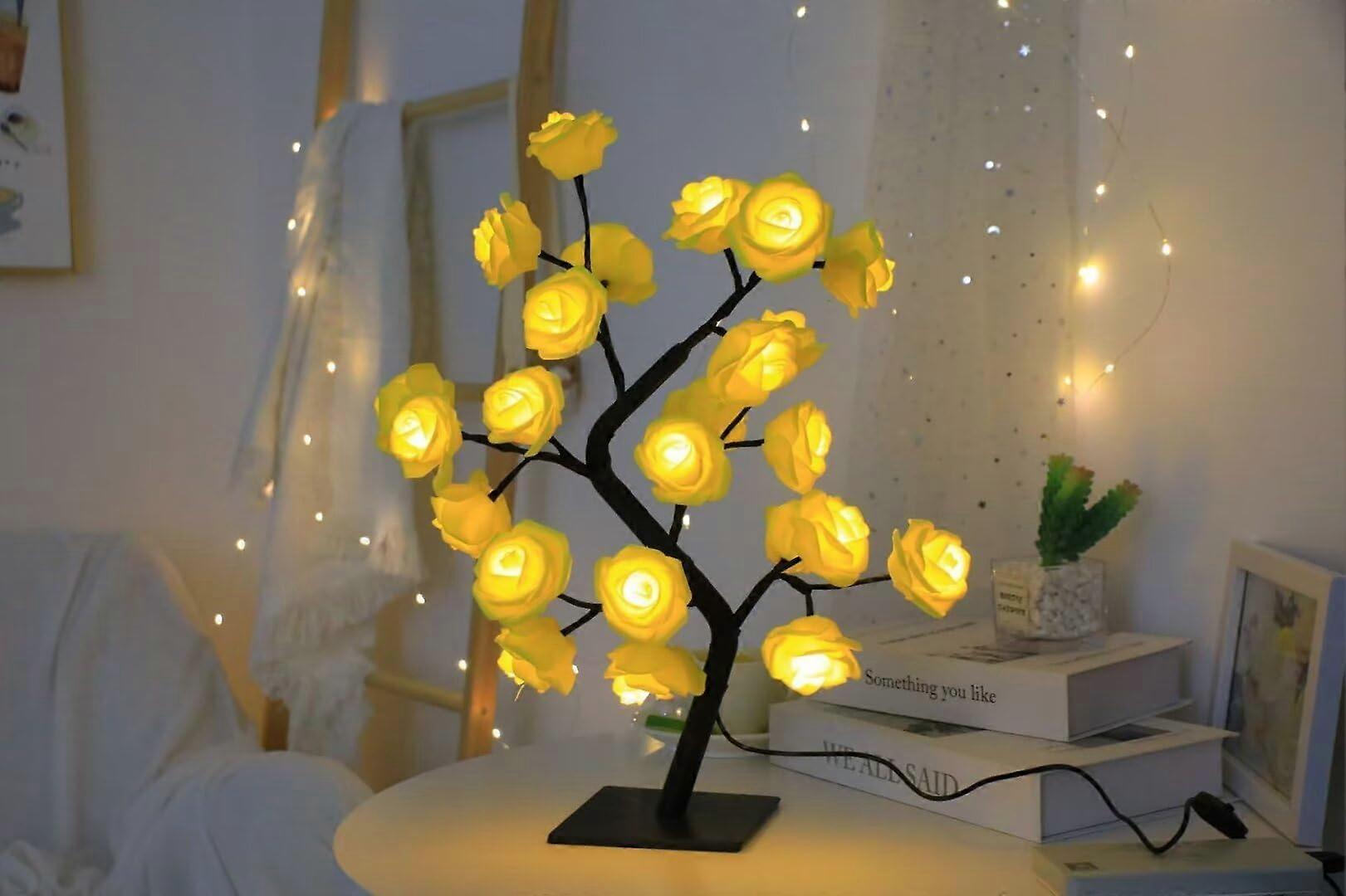 LED Bonsai Tree Light 17.7 Inch with Adjustable Branches, Warm USB Powered Tabletop Decor