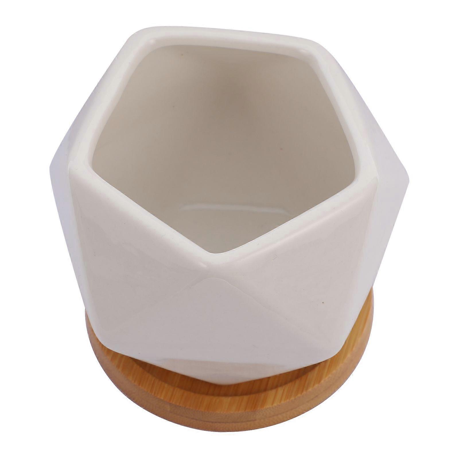 Ceramic Plant Pots for Succulent Gardening Use 9Sets White Planters