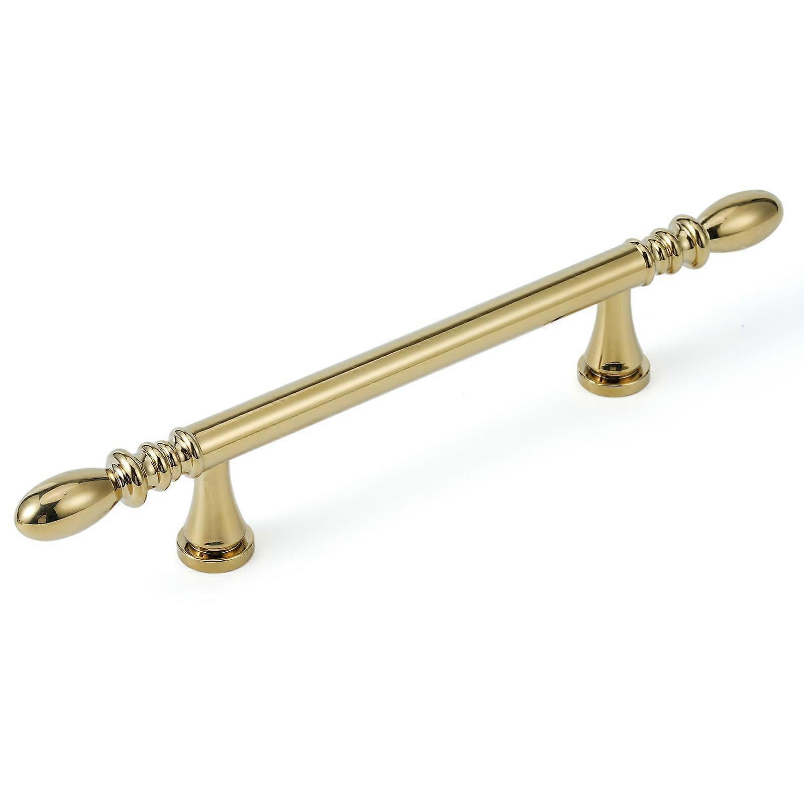 10 Pack Solid Brass Cabinet Pulls 5 Inch Gold Drawer Handles for Kitchen, Dresser and Wardrobe