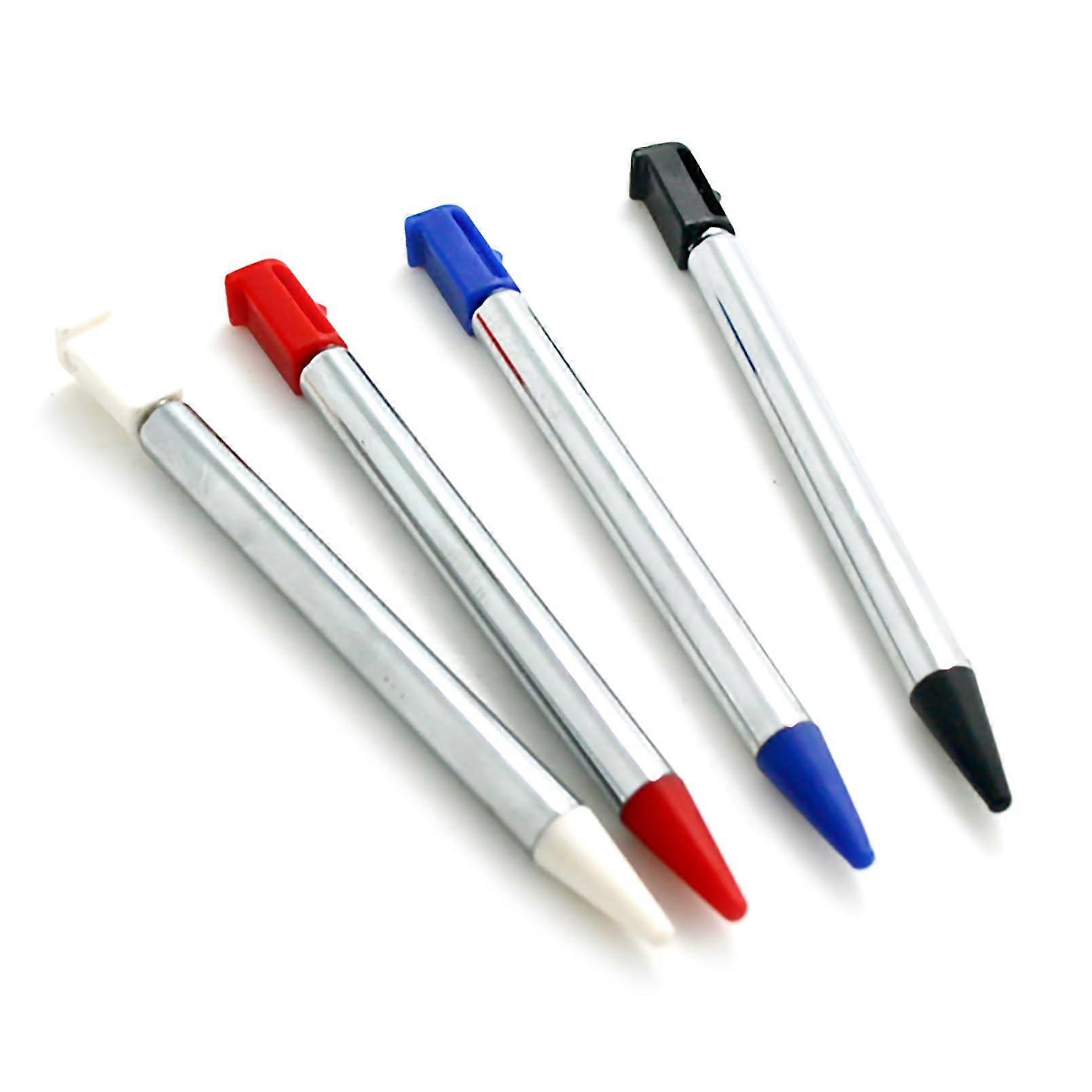 Metal Stylus Set of 4 Extendable Pens for Nintendo 3DS Precise Touchscreen Control, 4 Colors