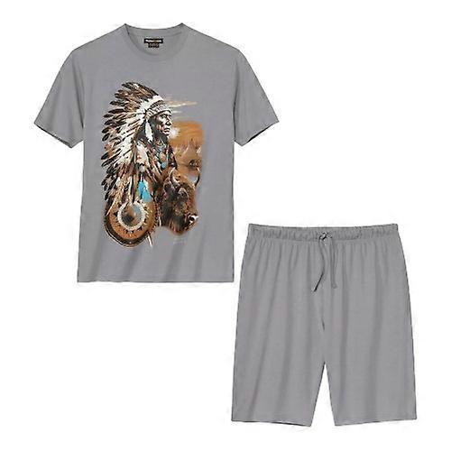 Atlas For Men Mens Printed Cotton Short Pyjama Set