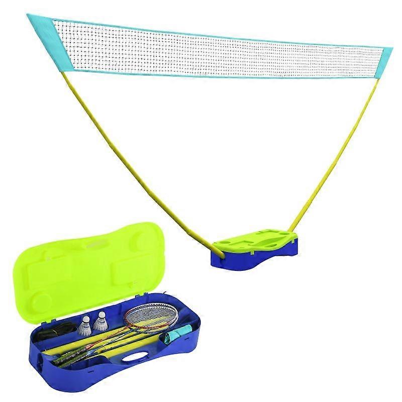 Portable Badminton Net Set with Volleyball Rackets Shuttlecocks