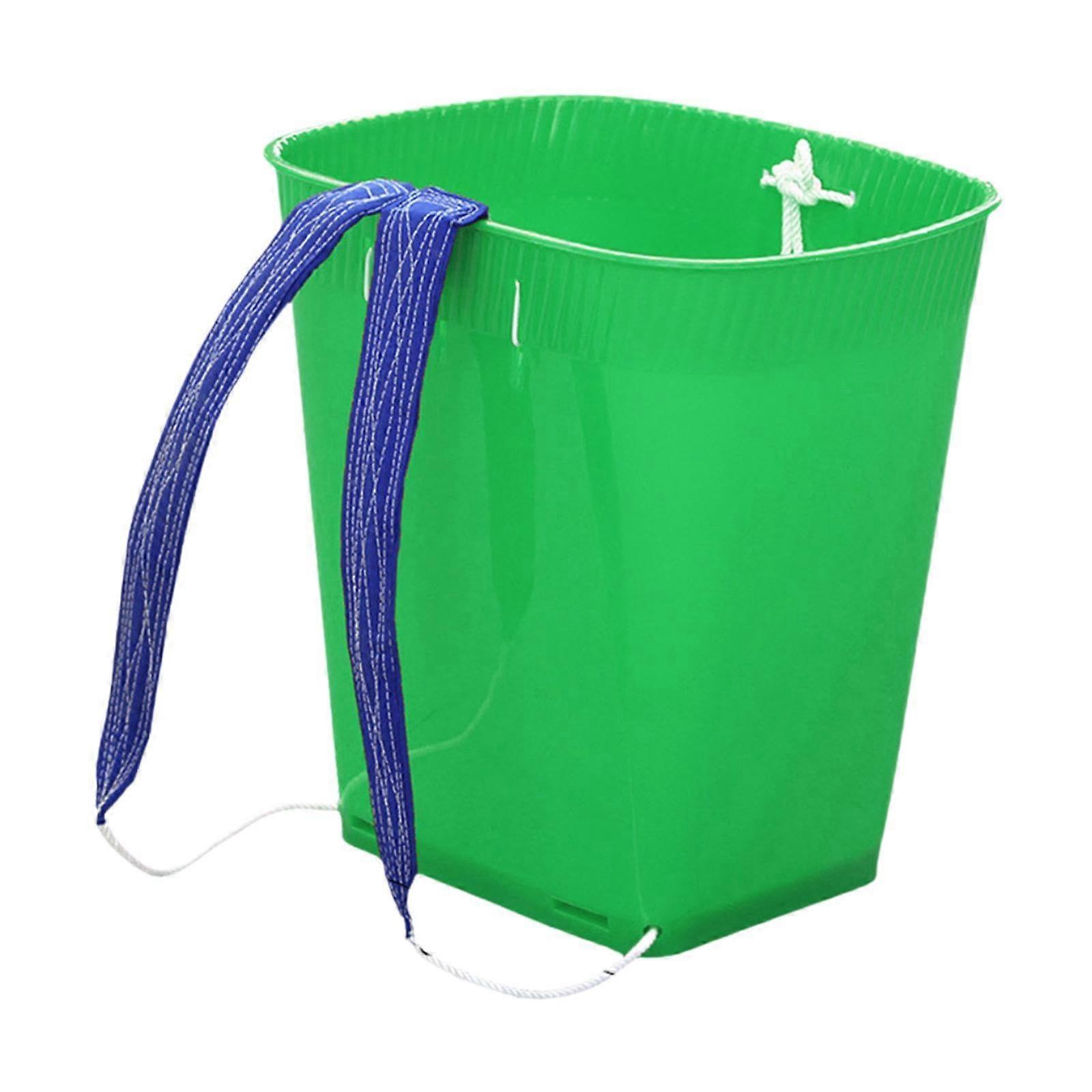 Fruit Picking Basket with Adjustable Strap, Breathable Plastic Backpack for Mushroom Harvesting, Green