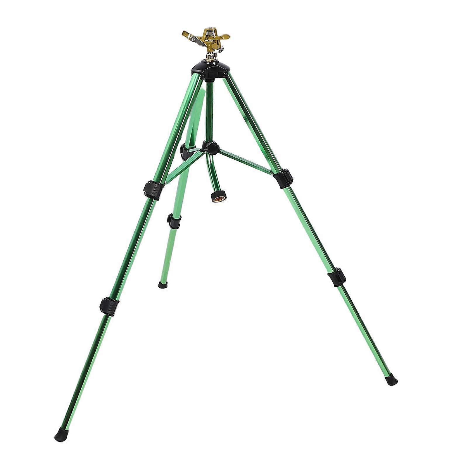Adjustable Tripod Impact Sprinkler with Brass Head, 50105cm Telescoping Stand, 360° Large Coverage