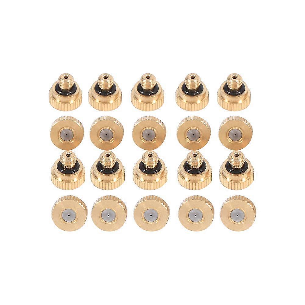 Mist Spray Nozzle 0.4mm Brass Atomization Nozzle 20pcs Leak Proof for Cooling and Irrigation