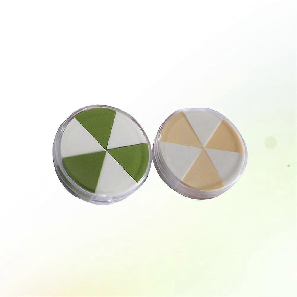 Face Powder Puff Triangular Makeup Sponge for Women 2Pcs Assorted Color