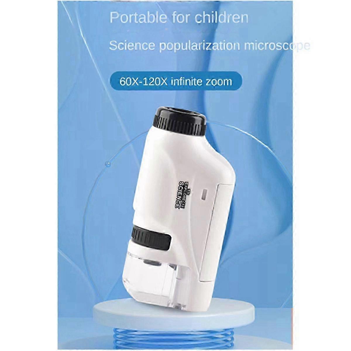 Handheld Microscope Science Laboratory Mini Handheld Battery Powered Children's Microscope White 2025