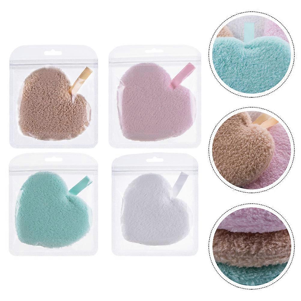 Makeup Removal Sponge Reusable Pads for Cleansing 4Pcs Assorted Colors
