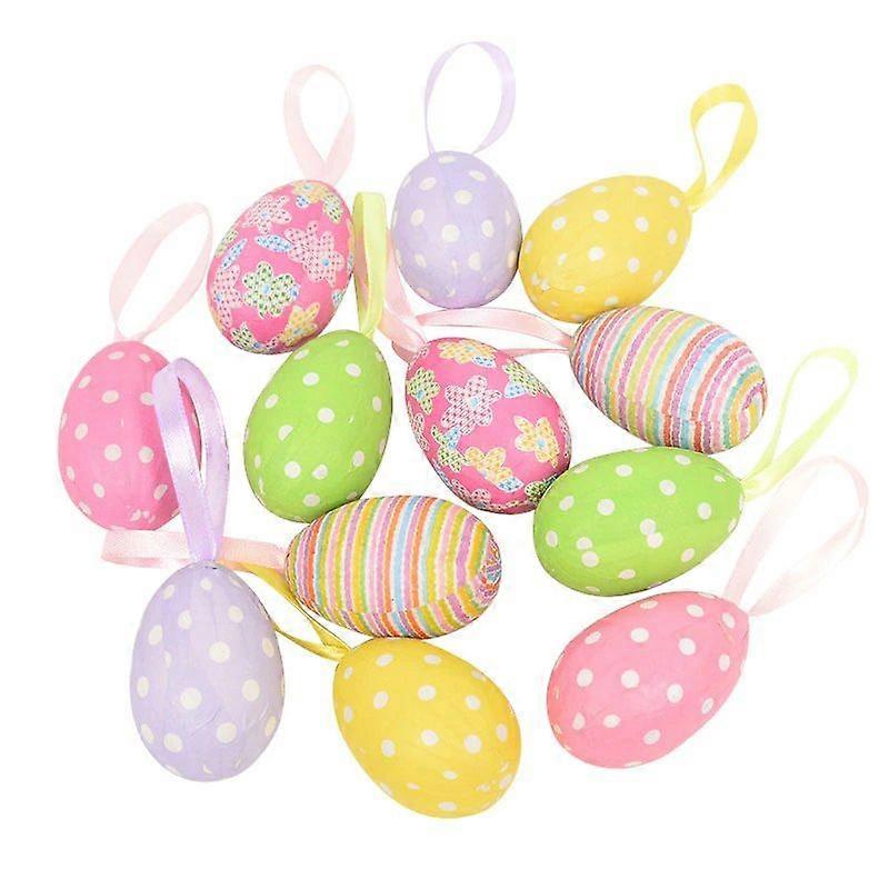 12pcs Foam Easter Eggs Happy Easter Party Decorations