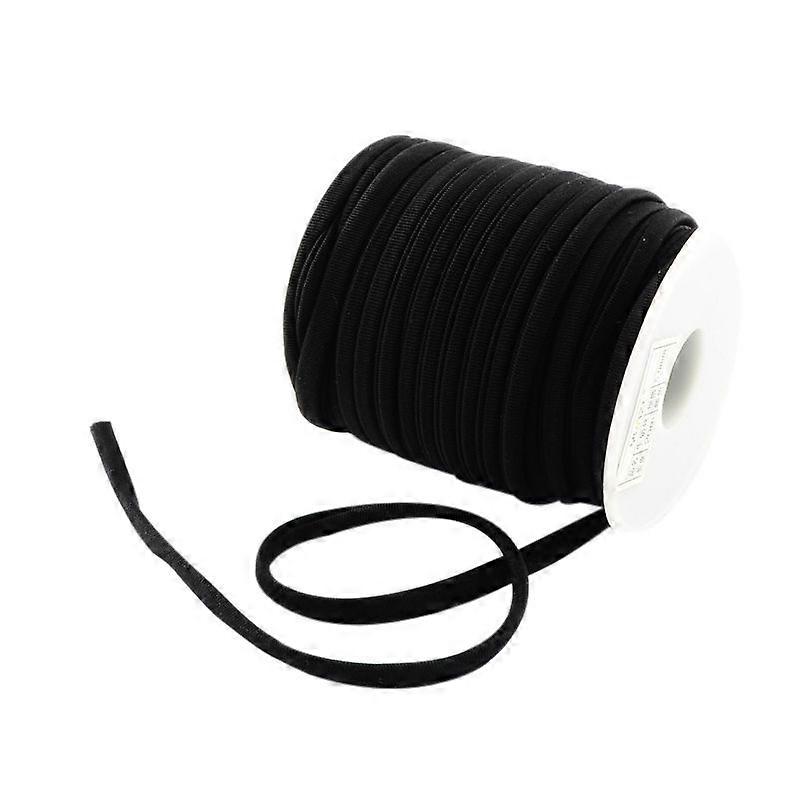 Soft Nylon Cord Flat Black 5x3mm about 21.87 yards(20m)/roll