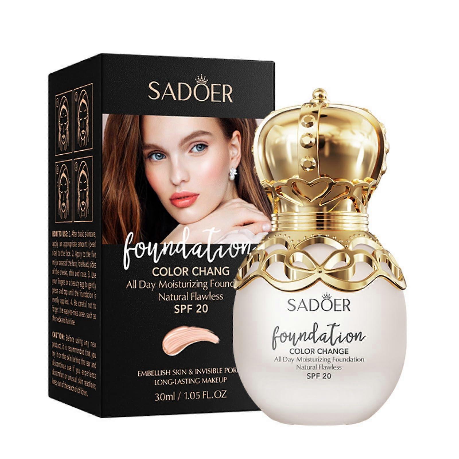 2 Pack Color Changing Foundation SPF20, Long Lasting Moisture, Medium to Full Coverage