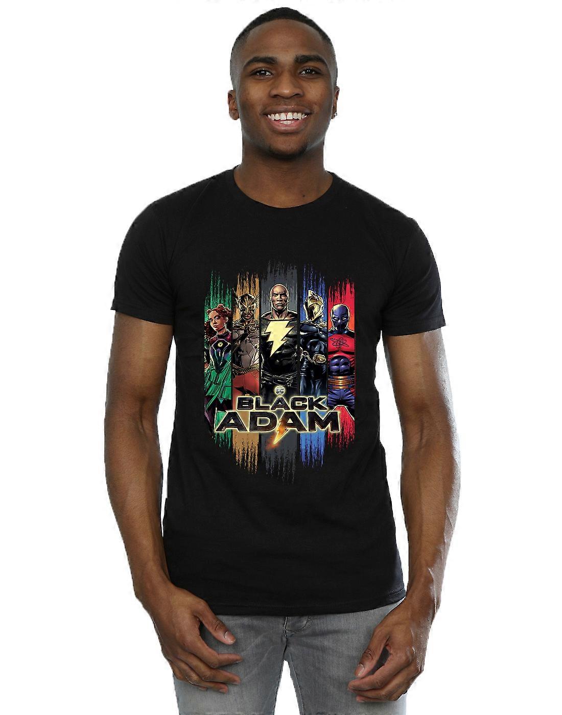 DC Comics Pánské černé tričko Adam JSA Complete Group