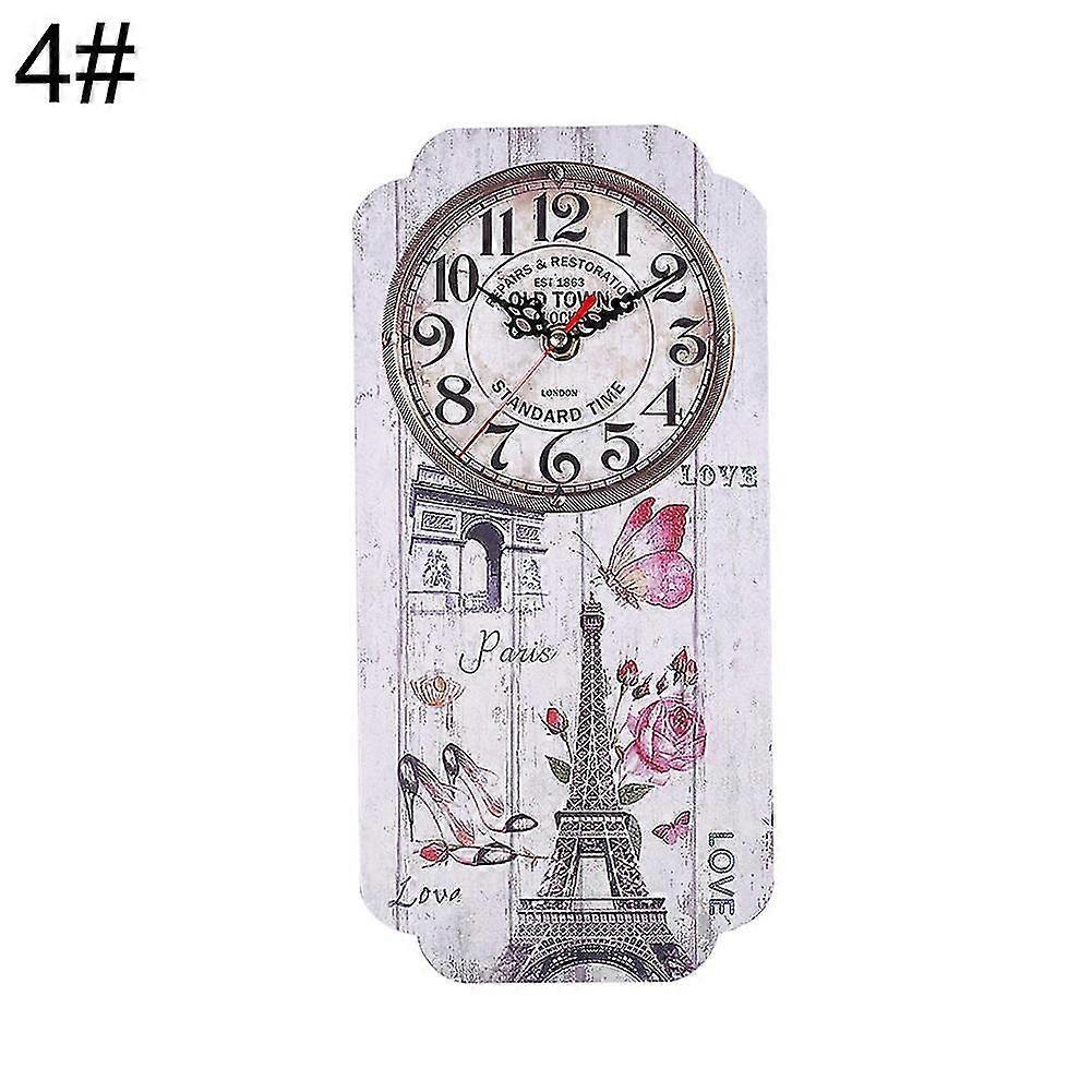 2026 Suitable Retro Rectangle Big Ben Pattern Wall Clock Living Room Home Bar Hanging Decor
