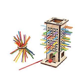Montessori Wooden Board Games, Colorful Sticks Math Learning Toys for 3 4 5 6 Year Olds, Board Games for Kids 4-6, Fine Motor Skills Toy Family Travel