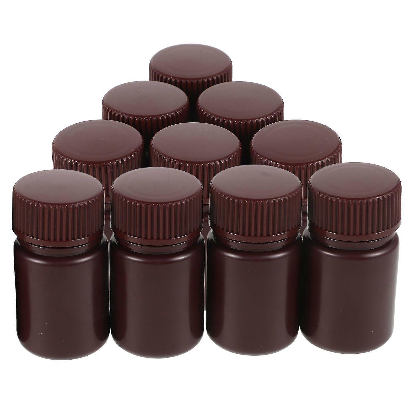 10pcs Lab Reagent Bottles Empty Reagent Bottles Reagent Storage Containers Sample Bottles (30ml)