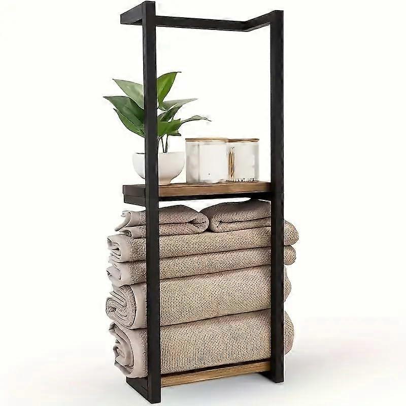 Wall Mounted Towel Rack 2 Tier SpaceSaving RustResistant Bathroom Storage Shelf