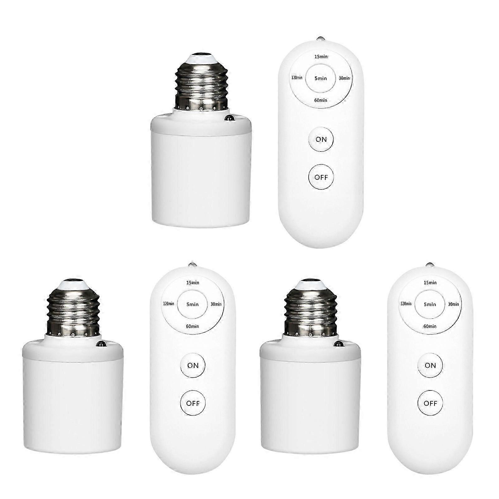 E27 Remote Control Light Socket Smart Wireless Lamp Holder with Timer (15/30/60/120min)