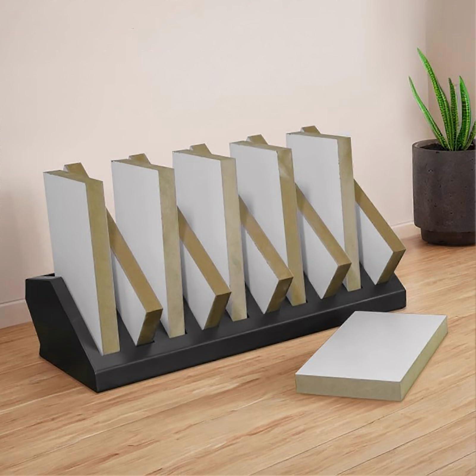 Tile Display Rack for Marble Slab and Quartz Samples, SpaceSaving Stable Iron Stand with MultiSize Slots