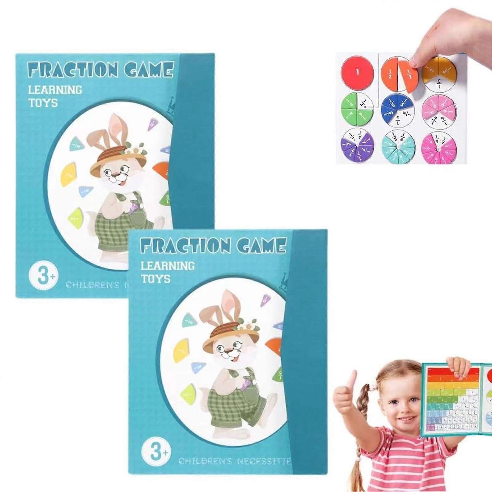 Magnetic Fraction Manipulatives Set, HandsOn Teaching Aids for Classroom Math Education, 2pcs